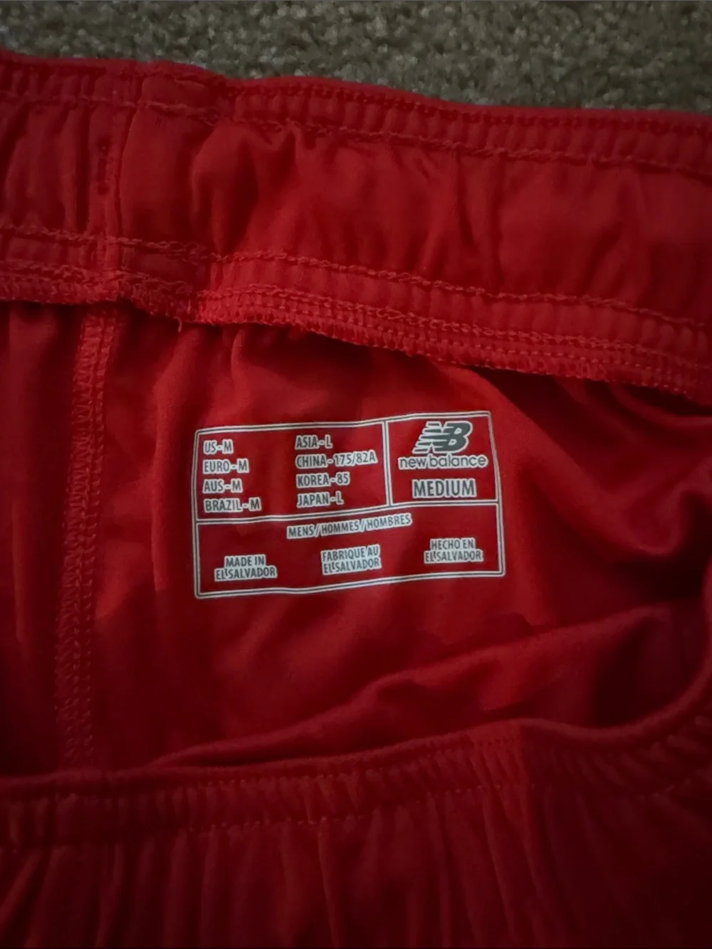 New Balance Men's Bright Red Athletic Shorts with USA LAX Crest